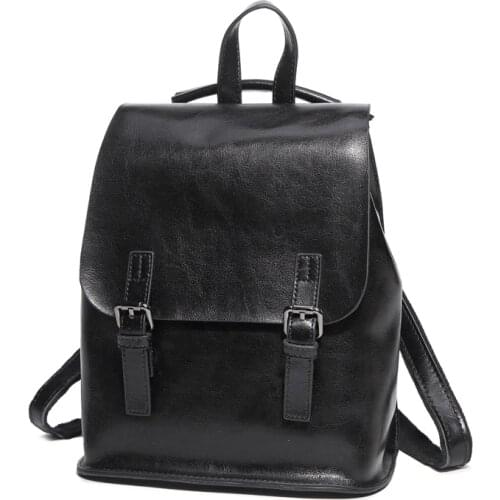 High Quality Real Cowhide Women Rucksack Knapsack Cross Body Shoulder Messenger Bags Genuine Leather Female Retro Back Day Pack