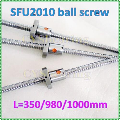 RM 2010 -L350/980/1000mm ball screw + 3pcs SFU2010 ball nut for DIY CNC Router