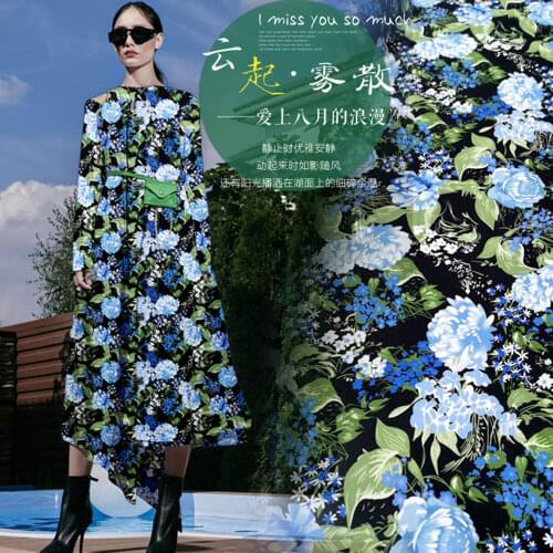 Printed silk stretch twill satin 20 momme width 140cm heavy silk twill lycra fabrics stretch material