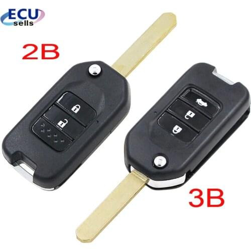 2B / 3 Button Folding Flip Remote Key Shell Case For Honda Fit Marina Wisdom XRV City Odyssey