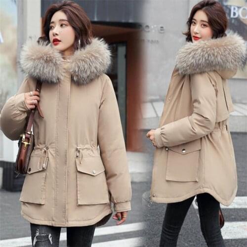 Warm Coat fashion Women Basic Coat winter parka Cotton Padded Jackets work Woman Coat dinner Thick wool liner Jacket Outwear