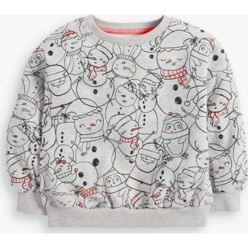 Spring Toddler Boy Cartoon Sweatshirt Snowman Hoodies for Teen Girls Kids Clothes Baby Boy Quality Cotton Fleece Pullovers Tops