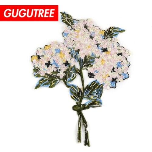 GUGUTREE embroidery big flower patch animal cartoon patches badges applique patches for clothing DK-87