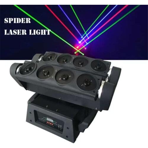 High quality 0.5w RGB Laser Light DMX512 Spider Beam Light Moving Head Light DJ Bar Party Show Stage Light LED Stage Machine