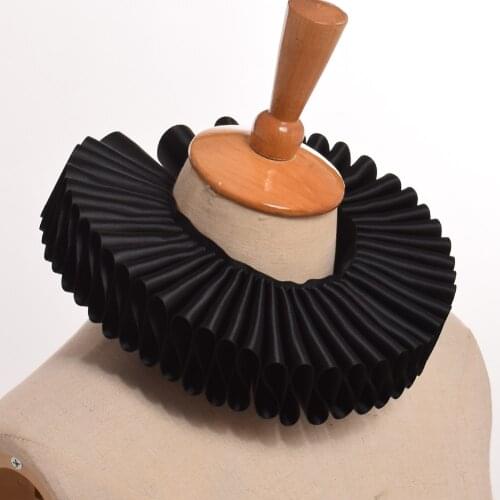 Detachable Vintage Collar Mens Renaissance Elizabethan Ruff Collar Neck Ruffle Cosplay Accessories