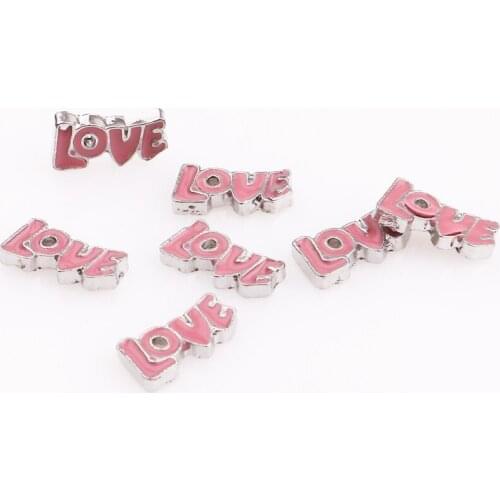 20Pcs/lot Letters Love Hope Words Floating Charms Locket Diy Finding Women Couple Gift Necklaces Jewelry Accessories