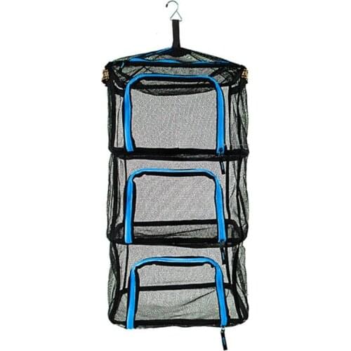 2021 Top Foldable Hanging Herb Drying Rack with Side Lanyard Camping Dry Zipper Mesh Net