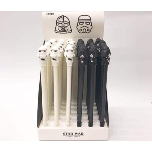 36PCS neutral pen warrior black carvai gift pen writing supplies test pen 0.5mm cute stationery office supplies stationary pens