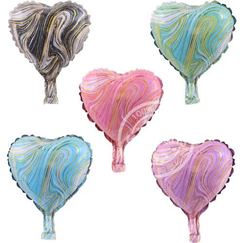 5pcs 10 inch Gold Wire Texture Agate Balloons Star Heart Helium Balloon Wedding Decoration Birthday Party Air Globos Baby Shower