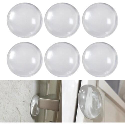 6PCS/SET PU Collision Pad Door Knob Handle Self-Adhesive Bumper guard Protective Pad PU Stopper Crash pad Door Stickers