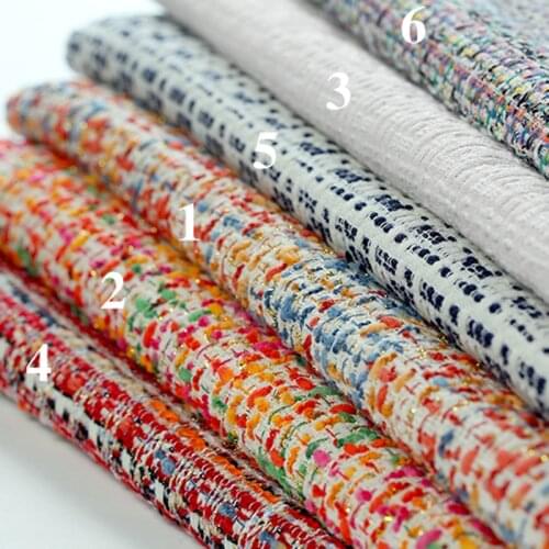 6Patterns! 145CM Wide 450G/M Weight Colorful Soft Knitted Tweed Acrylic Polyester Fabric for Autumn and Spring Coat Jacket E839