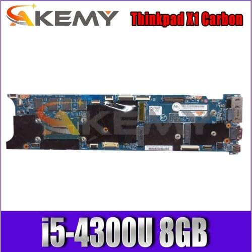 Akemy New Upgrade Version For Lenovo Thinkpad X1 Carbon Laptop Motherboard 12298-48.4LY06.021 CPU i5-4300U 8GB 100% Test