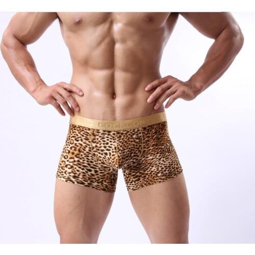 HIGH quality Leopard grain Sexy Mens Boxer Shorts Mens Boxers Mens underwear 1pcs/lot M L XL