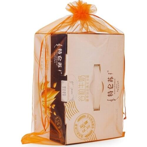 35x50cm 50pcs/Lot Orange Large Drawstring Gift Jewelry Packaging Organza Bag