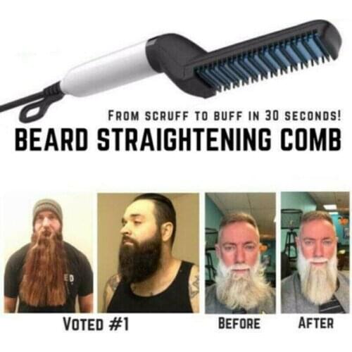 Quick Beard Straightener Multifunctional Hair Styling Iron Comb Curling Curler Show Cap Tool for Men