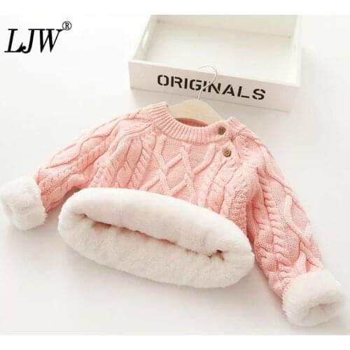 Kids Sweater 1T-6T pure color 2020 Autumn Winter boy girl kid thick Knitted bottoming turtleneck Plus velvet pullover sweater