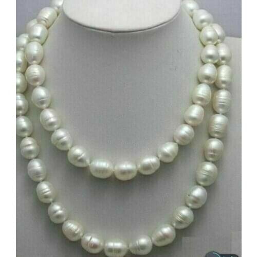 Long stand 36" 10x12mm South Sea Natural White Pearl Necklace