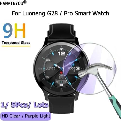 For Luoneng G28 / Pro Smart Watch HD Ultra Clear / Anti Purple Light 2.5D Toughened Tempered Glass Film Screen Protector Guard