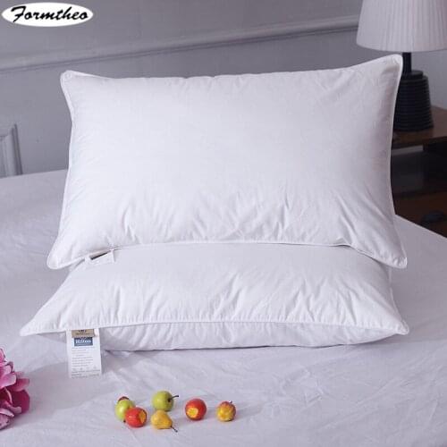 FORMTHEO 48*74cm Five Star Hotel Neck Pillow Feather Natural Goose Down Bed Pillows For Sleeping