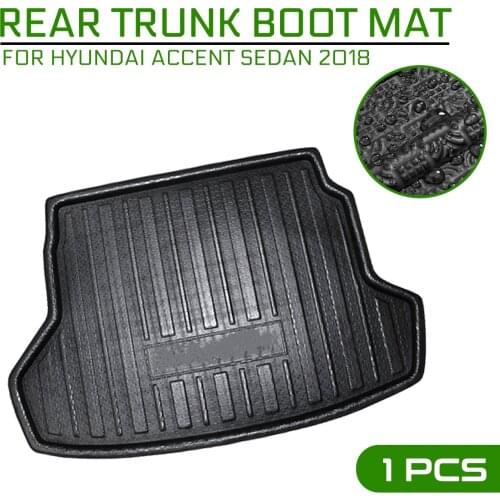 Carpet Car Floor Mat Rear Trunk Anti-mud Cover For Hyundai Accent Sedan 2018