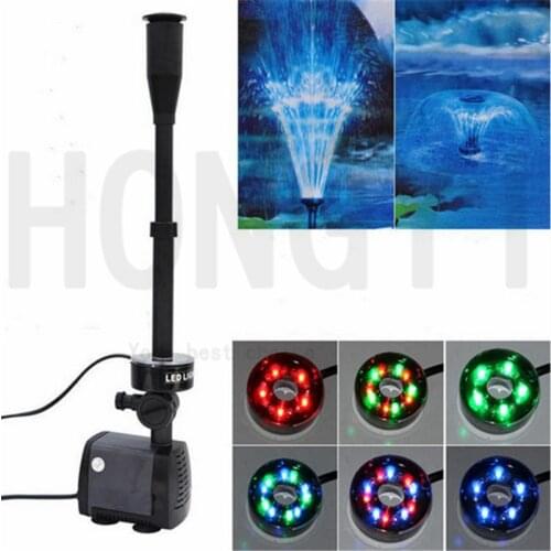HONGYI 1 piece LED-3800FP 40W aquarium LED submersible water pump fountain pump LED light color change fish tank decoration