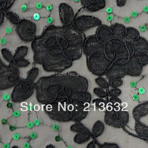 POz40 textile clothing boutique home textile cotton fabric computer Sequin embroidery processing bone rope embroidery cloth
