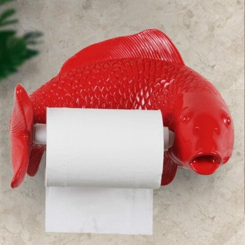 Creative Squid Paper Towel Rack Wall Hanging Bathroom Cute Fish Household Toilet Paper Holder Free Punch Paper Towel Dispenser