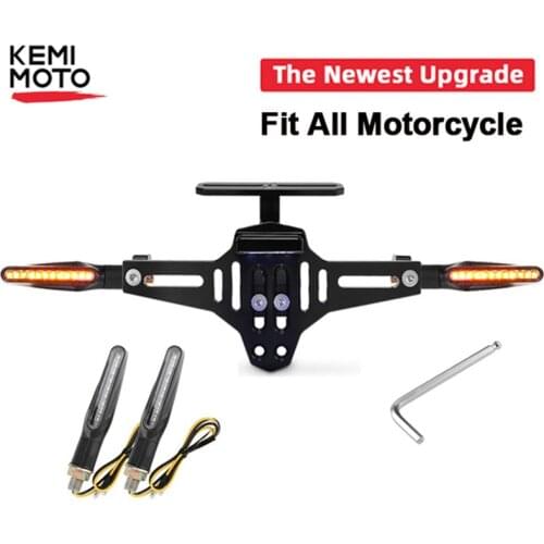 CNC Motorcycle License Plate Bracket Holder With LED Light For Yamaha Mt09 FZ09 FZ07 For NINJA 400 Z900 Z1000 R1200GS F850GS