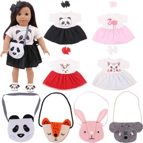 Doll Animal Series Dress Cartoon Bag Shoes Fit 18 Inch American&43CM Reborn Baby New Born Doll ,Girls Russia Doll DIY Gifts Toy