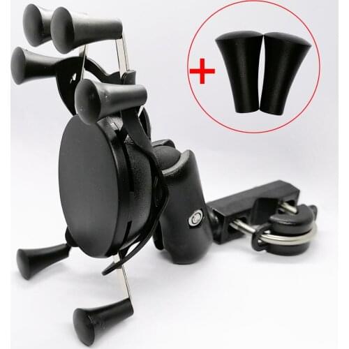 Motorcycle Bicycle Handle Mount Bar Mount Grip Universal Cell Phone Holder Stand for 4-6 inch Smart Phones and GPS