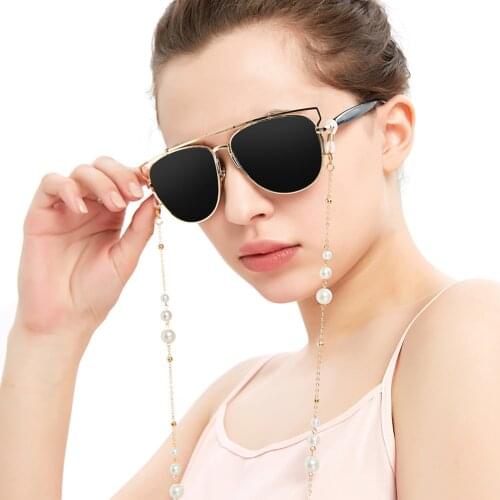 Simple Metal Chain Bead Necklace Long Hanging Neck Anti-dropping Sunglasses Sunglasses Accessories