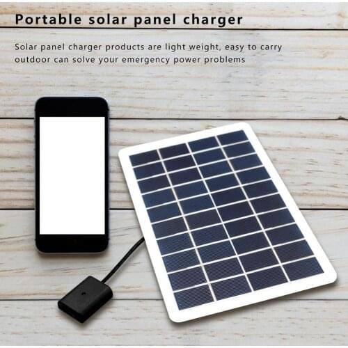 Portable 5W 5V Solar Panel Outdoor Solar Charger Panel Cable Climbing Fast Charger Polysilicon Tablet Solar Generator