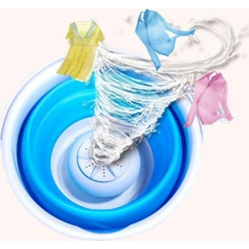 Portable Ultrasonic Turbine Washing Machine Foldable USB Clothes Laundry Washer