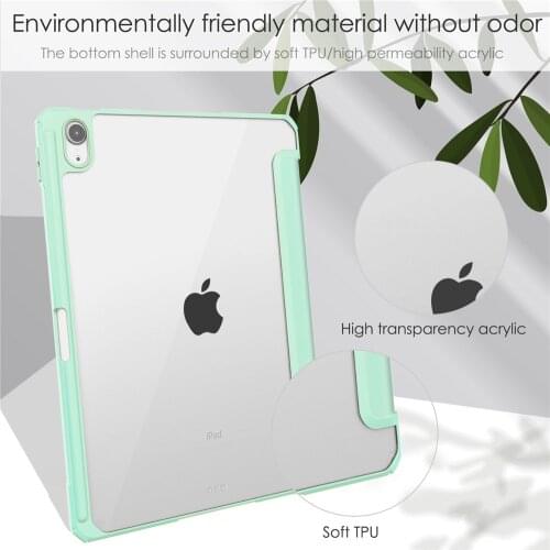 Transparent Acrylic Auto Sleep Wake Smart Tablet Cover Case For iPad 8 10.2 2020 2019 Air 4 10.9 Pro 11 12.9 2021 2020 2018