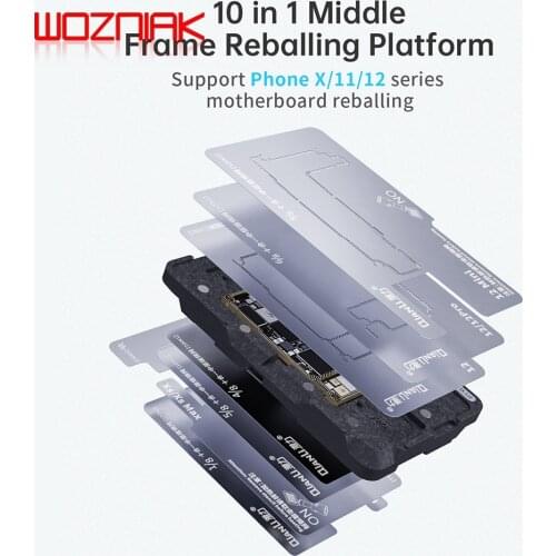 QIANLI 10IN1 Middle layer magnetic 3D BGA tin planting table for iphone x-12promax Motherboard Repair Net Steel mesh formwork