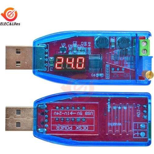 SUP LED DC-DC Adjustable Potentiometer 5V to 1-24V USB Step Up/Down Buck Boost Converter Power Supply Voltage Regulators Module