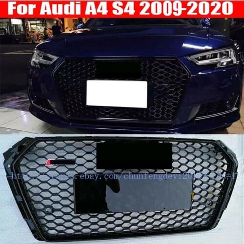 For Audi A4 S4 B8 B8.5 B9 2009 10 11 2012 2013 14 2015 2016 17 18 19 RS4 style Honeycomb Front Sport Mesh Honeycomb Grill Black