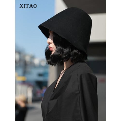 [XITAO] Wild Joker Fashion New Women Bucket Hats Female Solid Color Casual Restore Ancient Ways Campaniform Hats ZLL3001