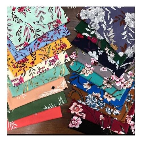 Rayon fabric dark floral printed fabric dress fabricLFCK080044