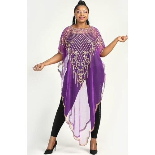 Dashiki Tranditional African Dresses For Women Plus Size Africa Clothing Sequins Boubou Robe Africain Femme Elegant Muslim Dress