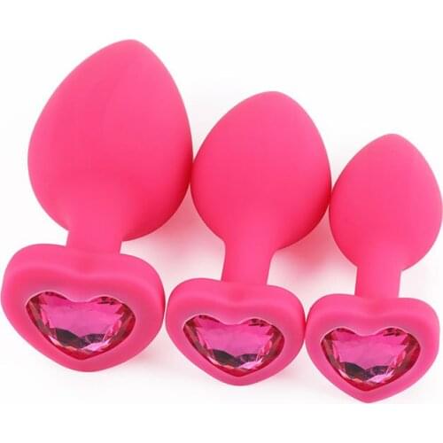 Heart shaped silicone anal plugs sex toys massage stimulation adult products erotic sex toys anal dilators sex toys for women