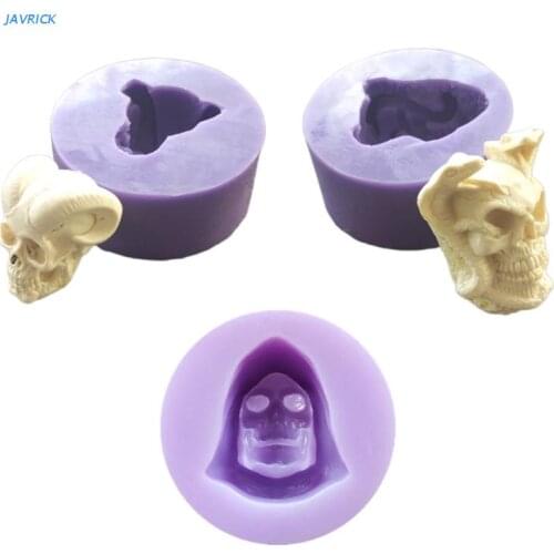 X7XB Horns/Wizard Skull Craft Art Silicone Soap Mold Craft Molds Diy Handmade Soap