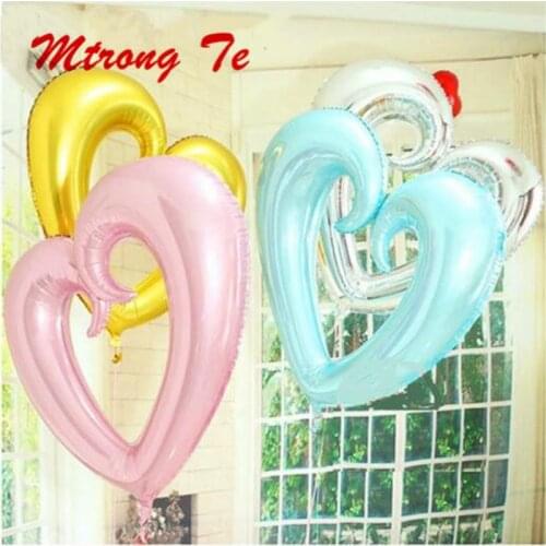 10pcs 36inch Hook Heart Shaped Foil Helium Balloons Wedding Valentines Day Decoration I Love You Inflatable Air Globos Supplies