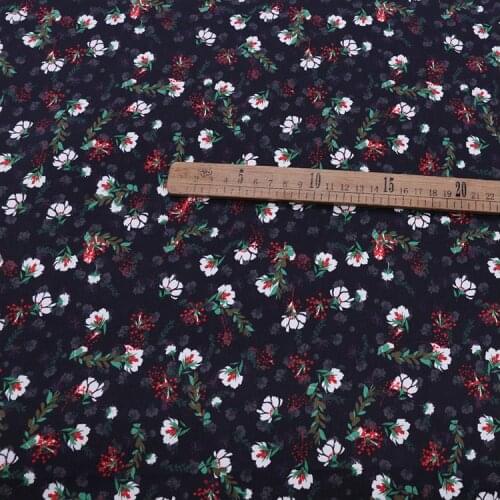 138cm*100cm White Floral Print Black Natural Silk Fabric Stretch Satin Spandex