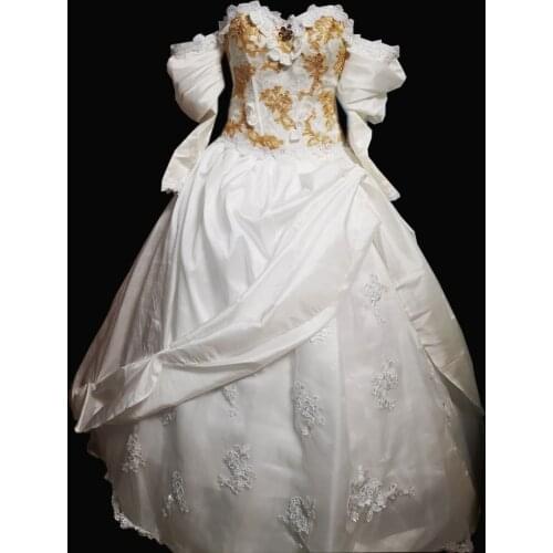 2020 New white Vintage costumes 18th Duchess Retro medieval Renaissance Reenactment Theatre Civil war Victorian dress D-633