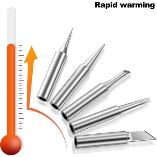 5PCS Welding Tool Soldering Iron Head Horseshoe Welding Head 900M Pointed Knife Type Iron Tip Thermostat Soldering Accessories