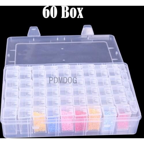 60/64/28 Grids Diamond Painting Storage Box with Portable Bead Storage Container 5d Diamond Embroidery Accessories Tools