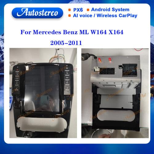 For Mercedes Benz ML W164 X164 Vertical Tesla Radio Screen Android 9.0 Car GPS Navigation Headunit Multimedia Player Auto Stereo