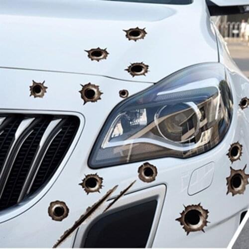Car Bullet hole body decoration sticker for smart for two peugeot 308 grande punto bmw f20 alfa romeo 147 golf 4 fiat bravo alfa