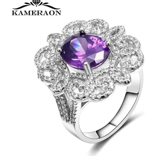 Shiny Cubic Zirconia Rhinestone Wide Hollow Flower Rings Crystal Bohemian style Sterling Copper Vintage Fashion Womens Jewelry